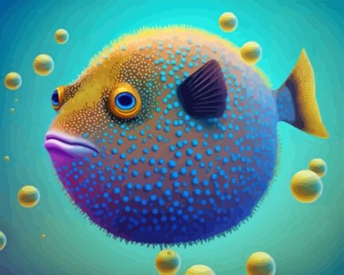 Puffer Fish Underwater Art Paint By Number