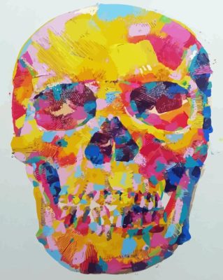 Rainbow Head Skull Paint By Number