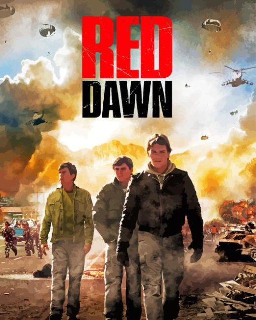 Red Dawn Movie Poster Paint By Number