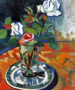 Roses In A Vase By Suzanne Valadon Paint By Number