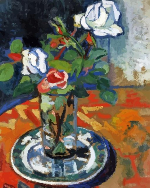 Roses In A Vase By Suzanne Valadon Paint By Number