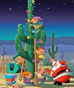 Santa And Friends Desert Christmas Paint By Number
