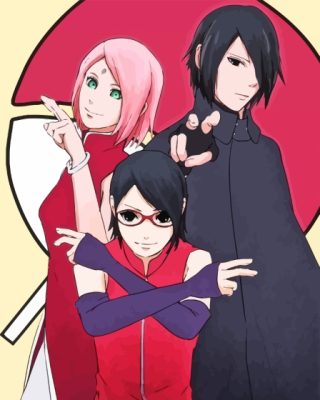 Sasuke Sakura And Sarada Naruto Paint By Number