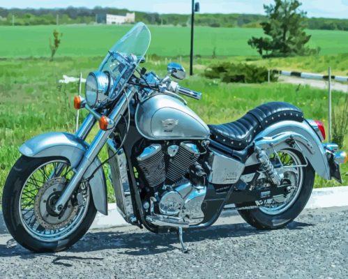 Silver Honda Shadow Paint By Numbers