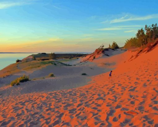 Sleeping Bear Dunes Sunset Paint By Numbers