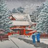 Snow At Hinoeda Shrine Hasui Kawase Paint By Number