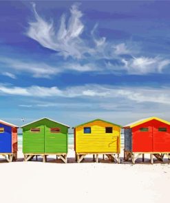St James Colorful Huts Beach Paint By Numbers