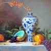 Still Life Blue And White Chinese Vase Paint By Numbers