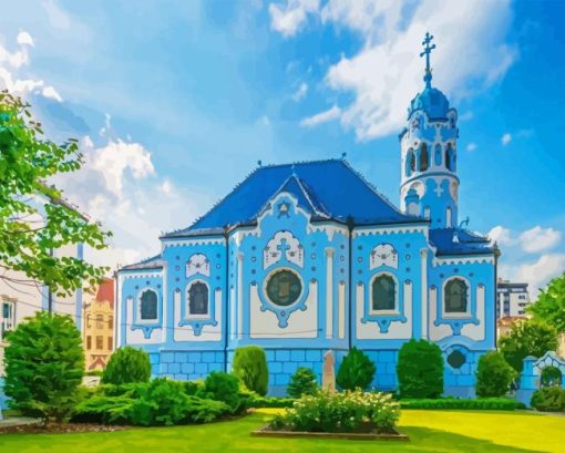 The Blue Church In Slovakia Paint By Numbers