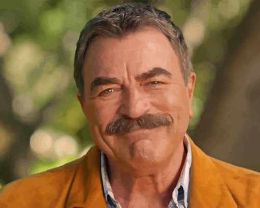 Tom Selleck Smiling Paint By Number