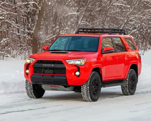 Toyota 4Runner Car In Snow Paint By Numbers