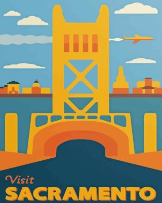 Visit Sacramento Poster Paint By Numbers