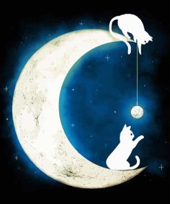 White Cats Moon Paint By Number
