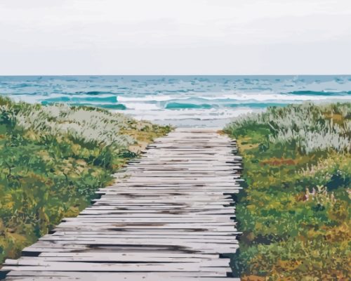 Wooden Path To The Beach Paint By Number