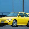 Yellow Ford Escort RS Paint By Number