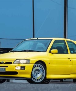 Yellow Ford Escort RS Paint By Number