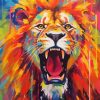 Abstract Colorful Lion Paint By Number