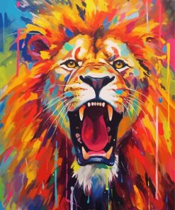 Abstract Colorful Lion Paint By Number