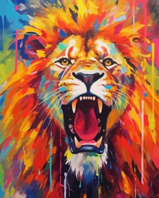 Abstract Colorful Lion Paint By Number