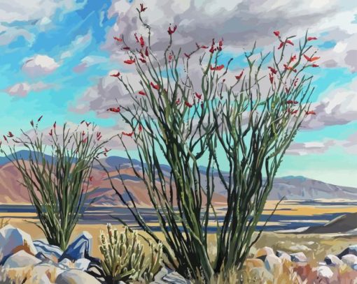 Abstract Ocotillo Plants Paint By Number