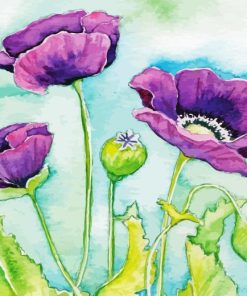 Abstract Purple Poppy Paint By Numbers