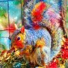 Abstract Rainbow Squirrel Paint By Numbers