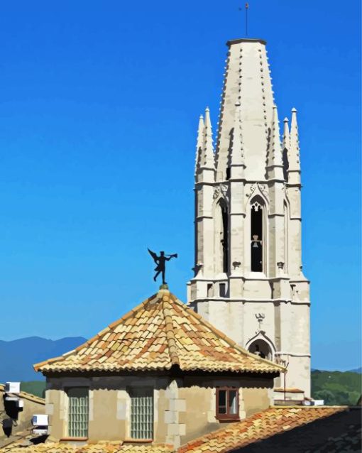 Basilica De San Felix In Girona Spain Paint By Number