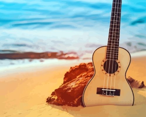 Beach Guitar Sunlight Paint By Number