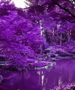 Beautiful Purple Garden Paint By Numbers