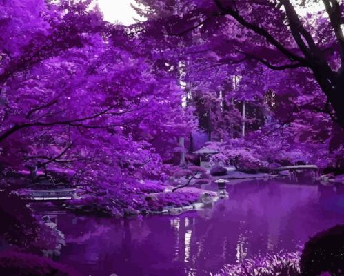 Beautiful Purple Garden Paint By Numbers