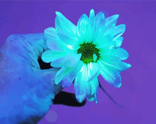 Beautiful Blue Glowing Flower Paint By Numbers