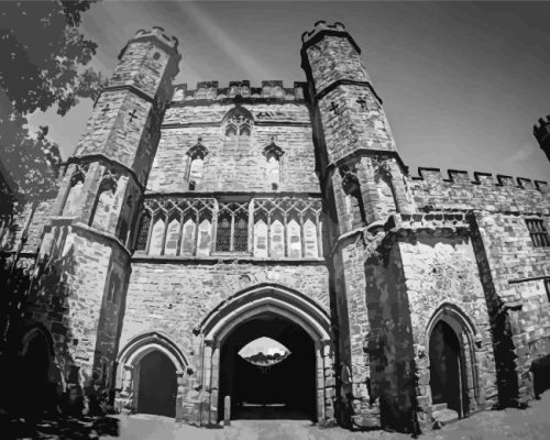 Black And White Battle Abbey Paint By Number