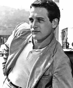 Black And White Paul Newman Actor Paint By Numbers