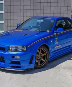 Blue Nissan Skyline Gtr R34 Paint By Number
