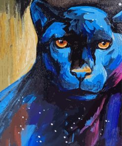 Blue Panther Abstract Paint By Numbers