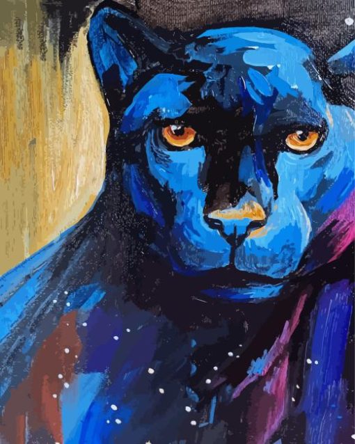 Blue Panther Abstract Paint By Numbers