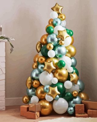 Christmas Balloon Tree Paint By Number