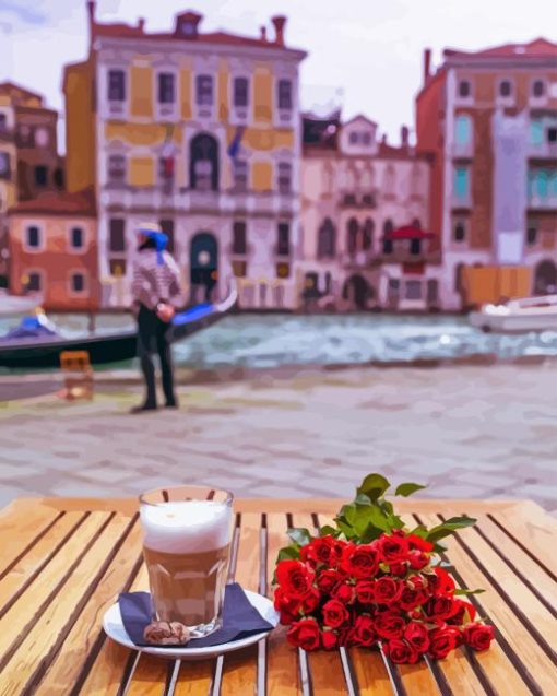 Coffee And Flowers In Venice Paint By Number