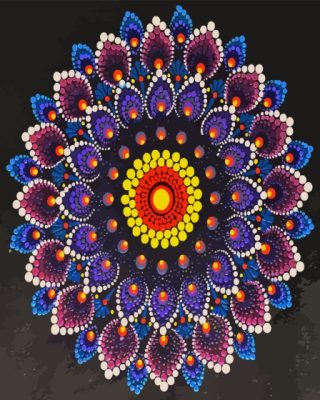 Colorful Dotting Mandala Paint By Number