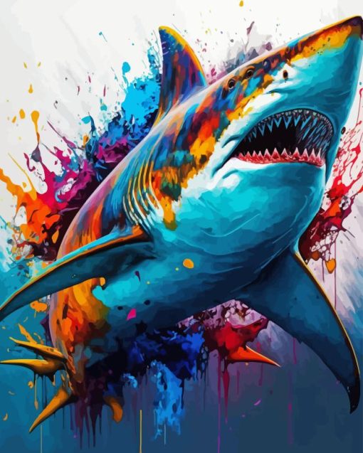Colorful Abstract Shark Paint By Numbers