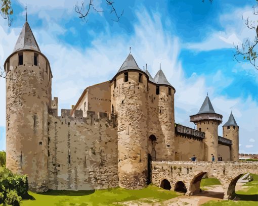 Counts Castle In Carcassonne Paint By Number