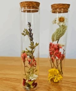 Dried Flowers Inside A Bottle Paint By Number