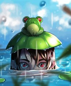 Girl Anime Frog In Water Paint By Number