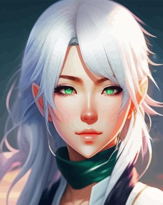 Girl With White Hair Paint By Numbers