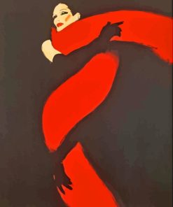 Illustration Rene Gruau Red And Black Paint By Number