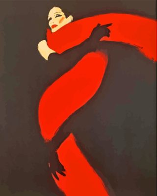 Illustration Rene Gruau Red And Black Paint By Number