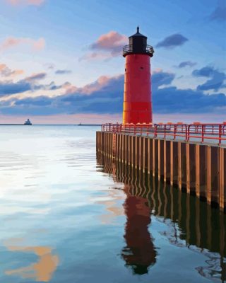 Lighthouse In Milwaukee Paint By Number