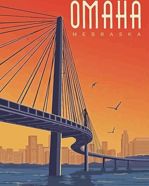 Omaha Sunset Poster Paint By Numbers
