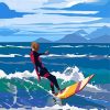 Pop Art Surfing Man Paint By Numbers