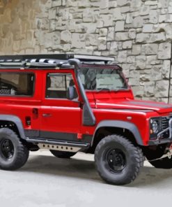 Red Land Rover Defender 90 Paint By Number